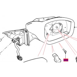 LR114772 | Doppio Pwr/Htd/Fldo/Solo guida A-dim/Specchietto retrovisore Pudd Lamp, guida a sinistra, senza regolazione del sedile, senza sistema. Punti ciechi inferiori sinistro, Telecamera posteriore fissa
